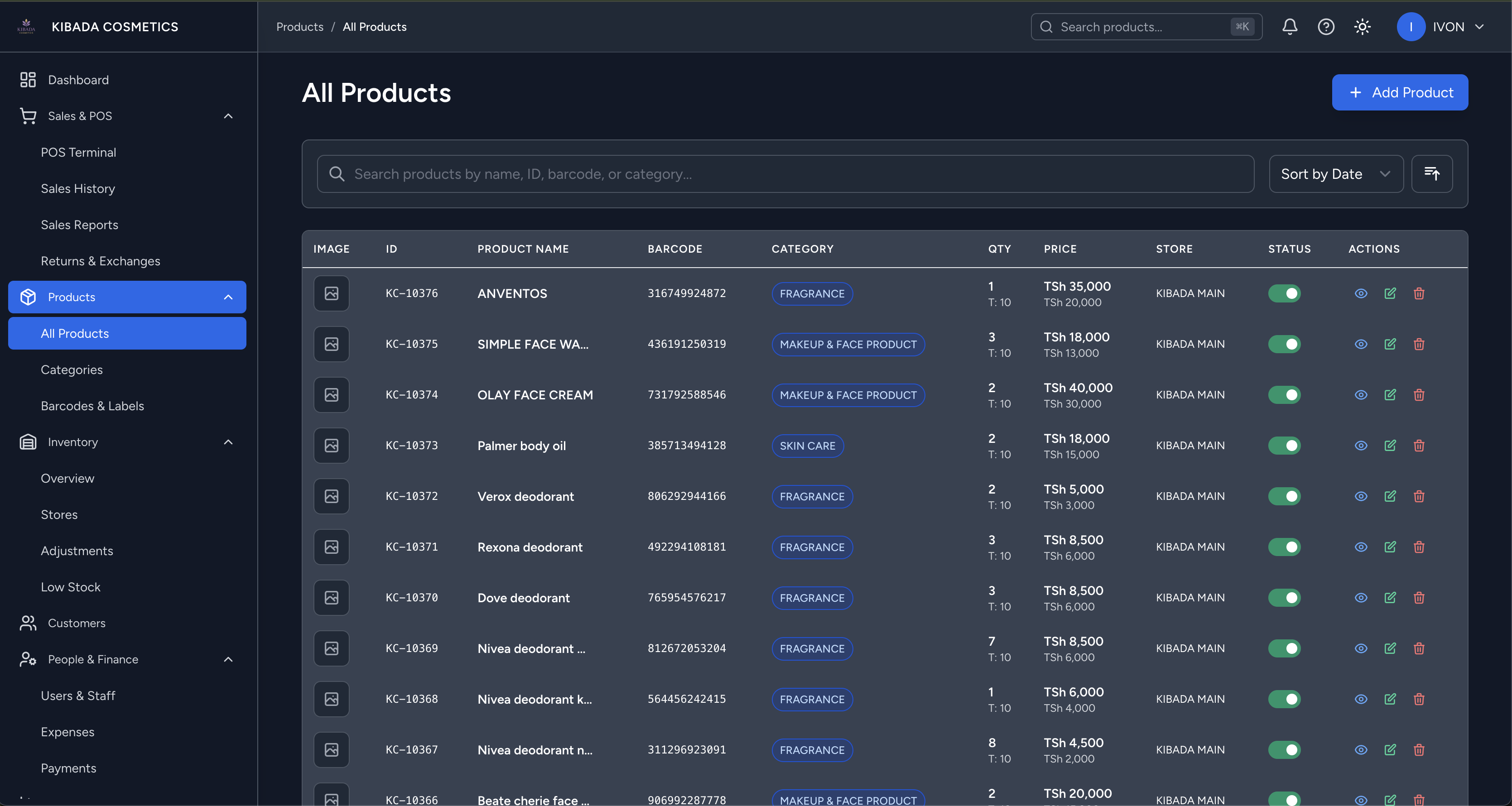 Kibada Cosmetics Inventory System - Image 1