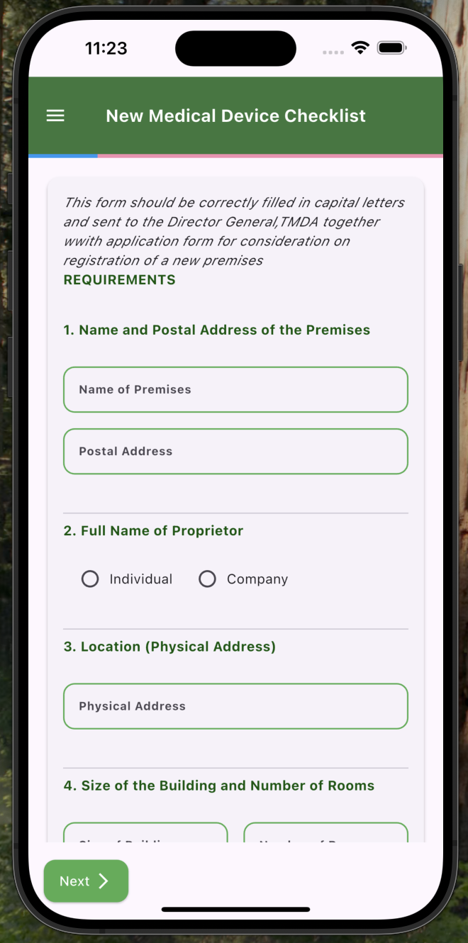 TMDA Inspection Form - Image 5