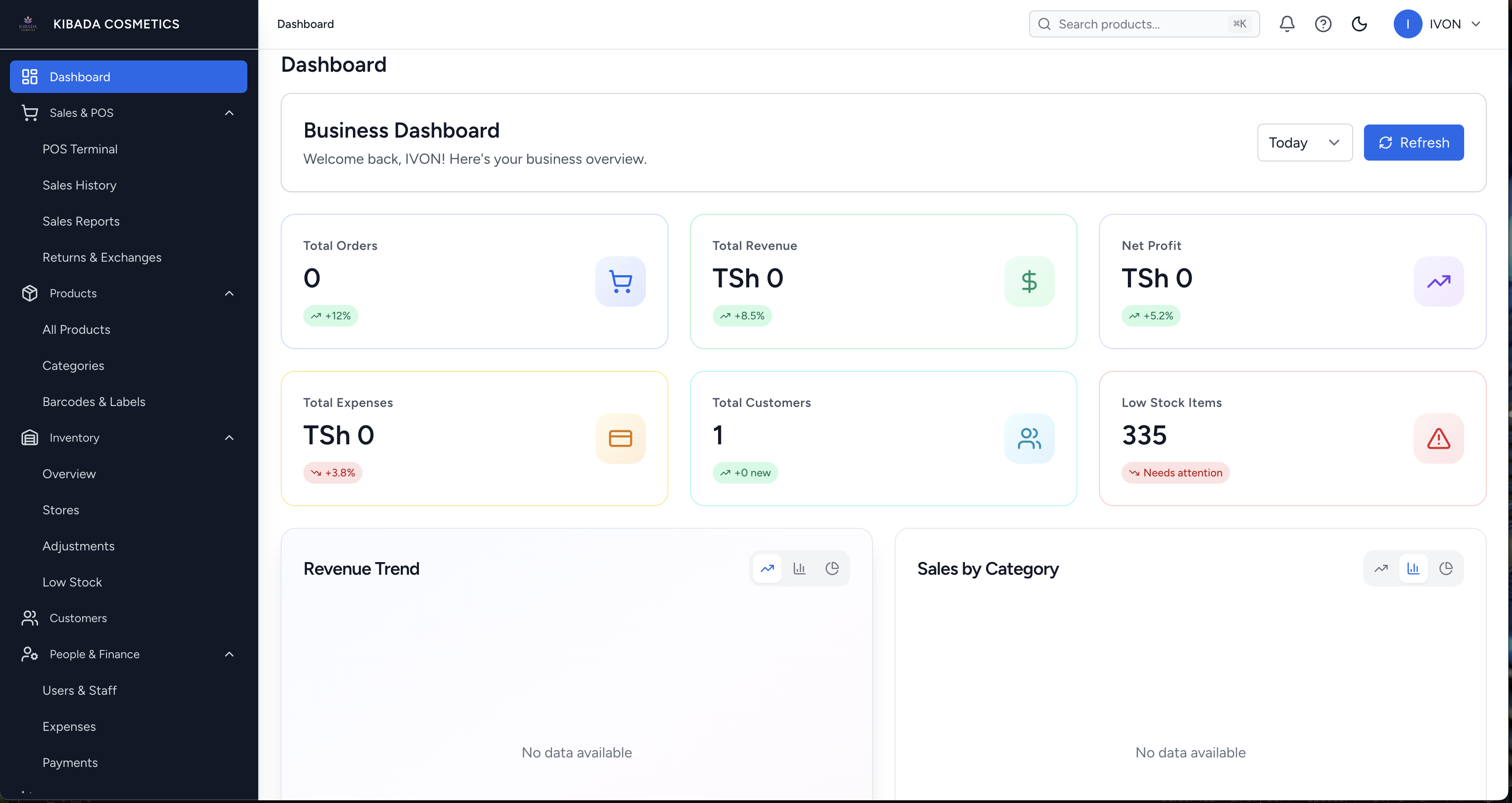 Kibada Cosmetics Inventory System